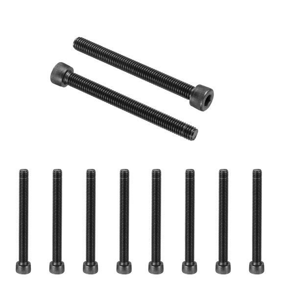 Uxcell 25 Pcs M8 x 80 mm Hex Socket Head Cap Screws Bolts 12.9 Grade Carbon Steel Socket Drive Screws Black Oxide Full Threads