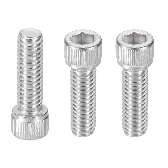 Uxcell Hex Socket Head Cap Screws Bolts, Stainless Steel Screws Bolts, Socket Hex Drives, Full Thread, Bright Finish 5/16-18x1