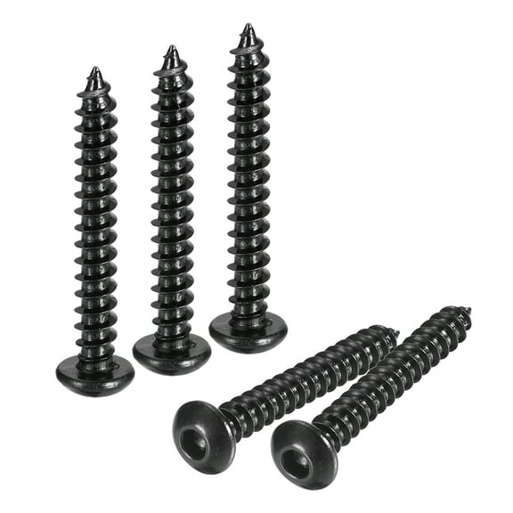 Uxcell Hex Socket Self Tapping Screws, M4 x 30mm Carbon Steel Wood Screw 25pack