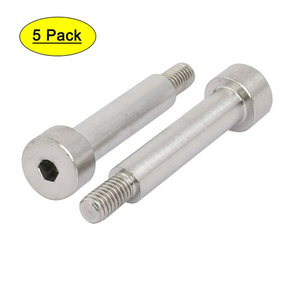 Uxcell Hex Socket Shoulder Bolt 8mm Shoulder Alloy Steel Dia 35mm Shoulder Length M6 Thread 5pcs