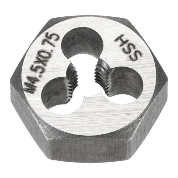 Uxcell Hex Threading Die M4.5 x 0.75 Metric Thread Right Hand Rethreading Screw Cutting Fixed Dies