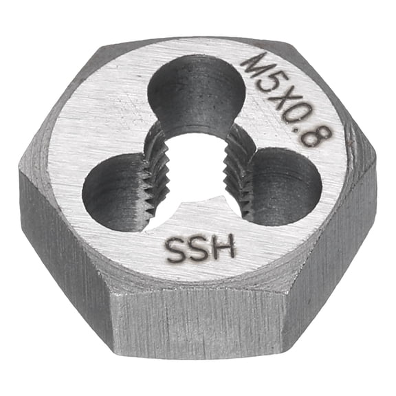 Uxcell Hex Threading Die M5 x 0.8 Metric Thread Right Hand Rethreading Screw Cutting Fixed Dies