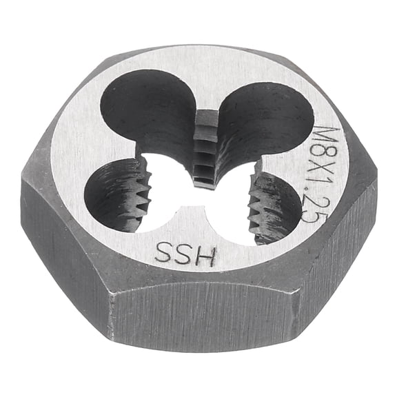 Uxcell Hex Threading Die M8 x 1.25 Metric Thread Right Hand Rethreading Screw Cutting Fixed Dies