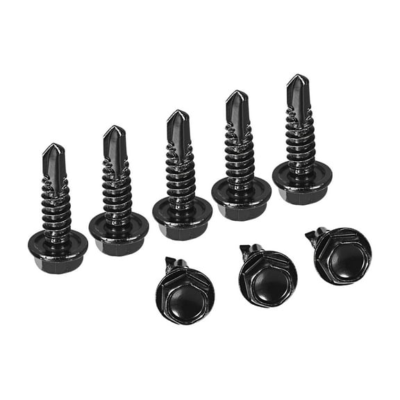 Uxcell Hex Washer Self Drilling Screws, 1/4 x 1" 410 Stainless Steel Sheet Metal Screw 25 Pack