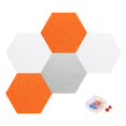 thumbnail image 1 of Uxcell 5 Pcs B1 Hexagon Acoustic Panels with Push Pins 11.81'' x 10.24'' Orange-Red White Bright Gray, 1 of 7