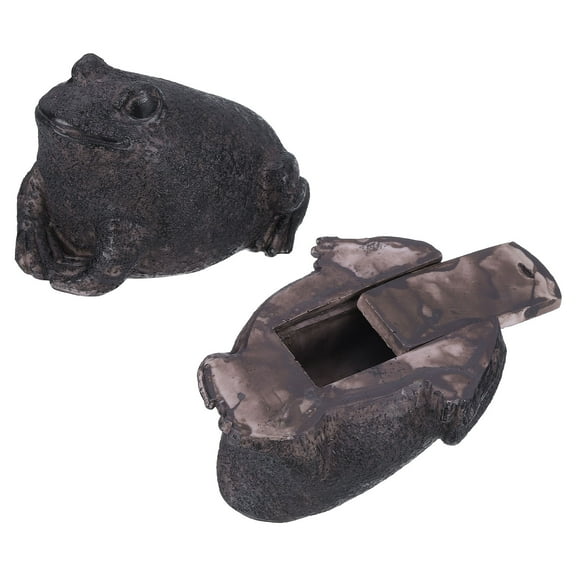 Uxcell Hide A Key Outside, Faux Frog Hide A Spare Key Outdoor Waterproof Key Hider Decoration Safe Storage Lock Box Hidden Key Holder for Outside Garden Decoration, Rust