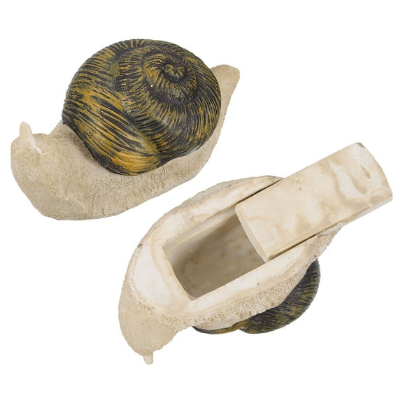 Uxcell Hide A Key Outside, Faux Snail Hide A Spare Key Outdoor Waterproof Key Hider Decoration Safe Storage Lock Box Hidden Key Holder for Outside Garden Decoration, Light Brown