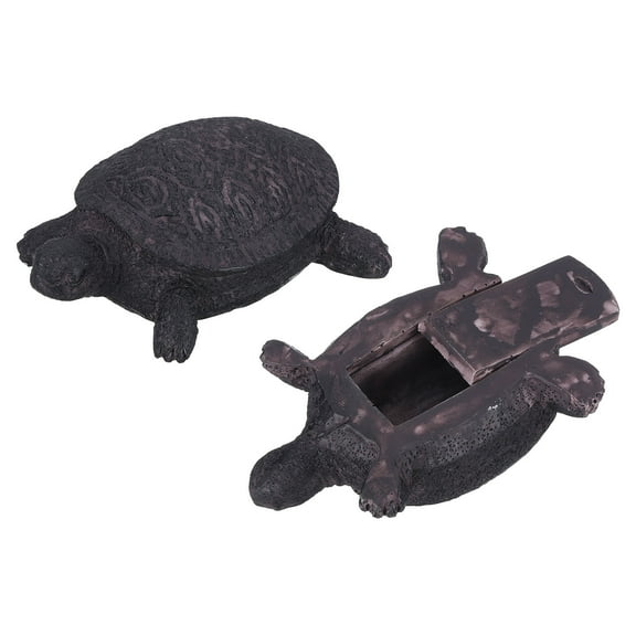 Uxcell Hide A Key Outside, Faux Turtle Hide A Spare Key Outdoor Waterproof Key Hider Decoration Safe Storage Lock Box Hidden Key Holder for Outside Garden Decoration, Rust