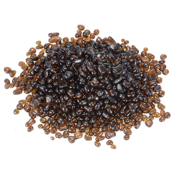 Uxcell High Luster Round Fire Glass Beads, Glass Gems, Glass Pebbles Marbles for Vases 6-9mm, 1.98-Pound [Brown]