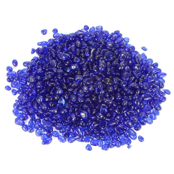 Uxcell High Luster Round Fire Glass Beads, Glass Gems, Glass Pebbles Marbles for Vases 6-9mm, 1.98-Pound [Dark Blue]