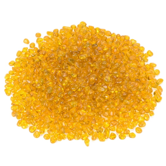 Uxcell High Luster Round Fire Glass Beads, Glass Gems, Glass Pebbles Marbles for Vases 6-9mm, 1.98-Pound [Yellow]