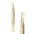 thumbnail image 1 of Uxcell High Precision Eyelash Tweezers Stainless Steel Anti-Static Curved Tip Lash Extensions Tweezers Casual Beauty Tools for Eyelash Extensions, Gold, 1 of 7