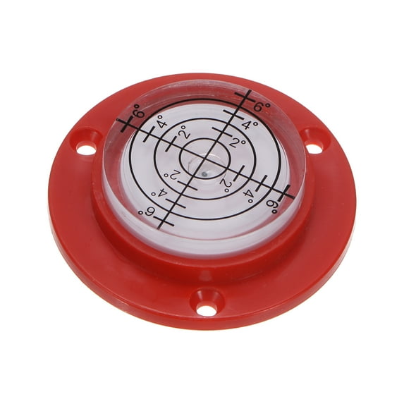 Uxcell High Precision Horizontal Bubble Level Round Bull's-Eye Level Measuring Layout Tools for RV TV Picture Red White 49x12mm