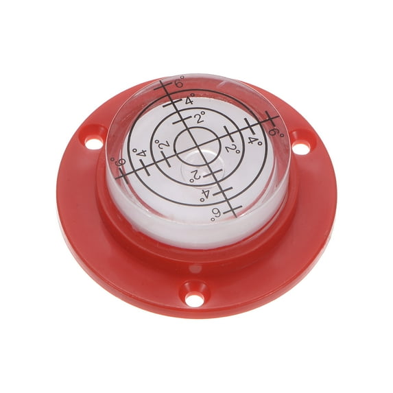 Uxcell High Precision Horizontal Bubble Level Round Bull's-Eye Level Measuring Layout Tools for RV TV Picture Red White 49x16.5mm