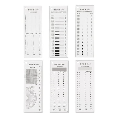 Uxcell High Precision SEC Size Estimation Chart 120m for Diameter Area and Line Width Protractor Defects Measuring