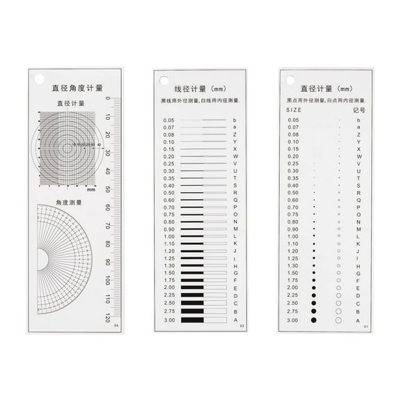 Uxcell High Precision SEC Size Estimation Chart 120mm for Diameter and Line Width Protractor Defects Measuring
