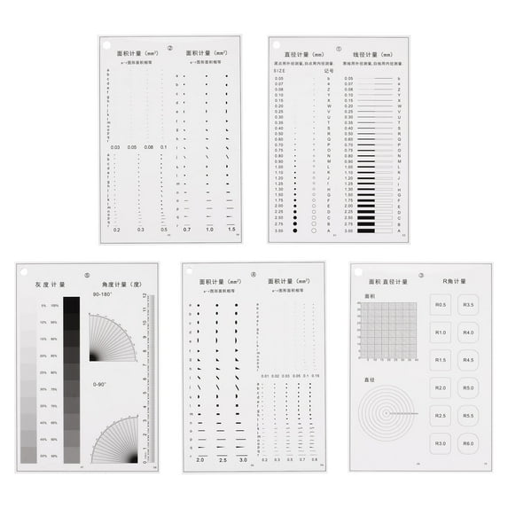 Uxcell High Precision SEC Size Estimation Chart 12cm for Diameter Area Line Width Protractor R Angle Gray Scale