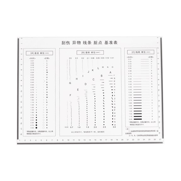 Uxcell High Precision SEC Size Estimation Chart 27x18cm Covered for Diameter Area and Line Width Defects Measuring