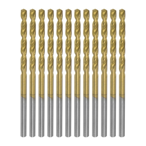 Uxcell High Speed Steel Twist Drill Bit 2.6mm Fully Ground Titanium Coated 36 Pcs