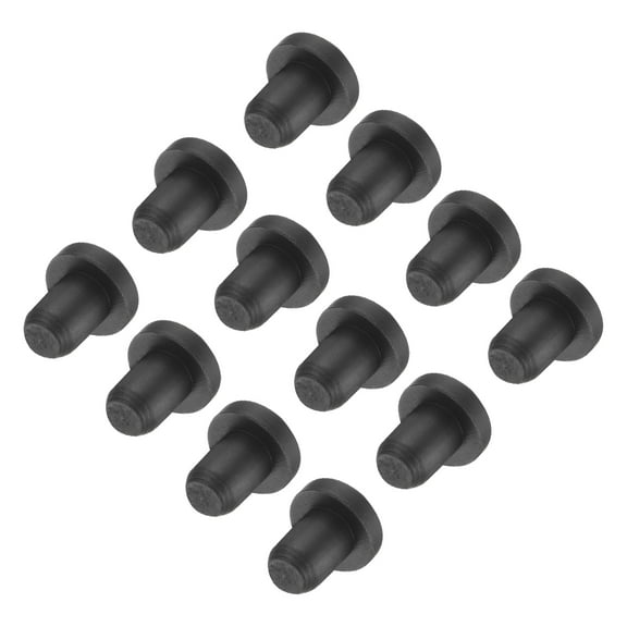 Uxcell High Temp Silicone Plug Mount Dia 4.5mm/0.18 inch t Shaped Rubber Stopper Hole Plugs for Powder Coating Plating Waterproof Plugs Sealing Plugs Black Pack of 12