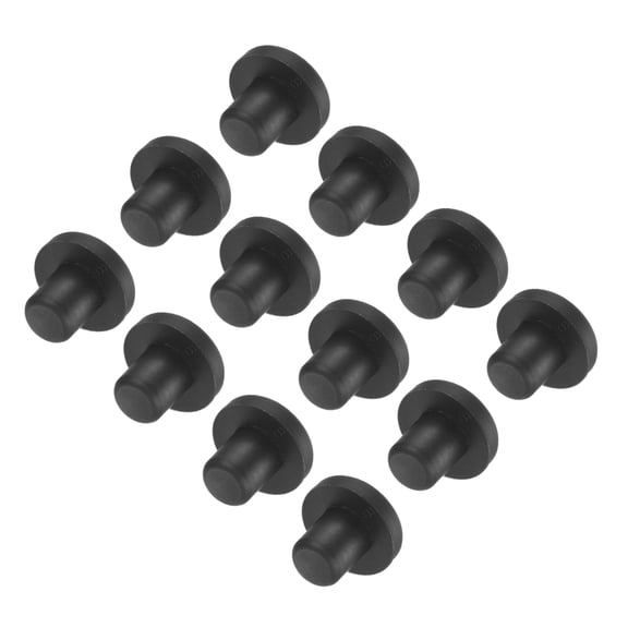 Uxcell High Temp Silicone Plug Mount Dia 8mm/0.31 inch t Shaped Rubber Stopper Hole Plugs for Powder Coating Plating Waterproof Plugs Sealing Plugs Black Pack of 12