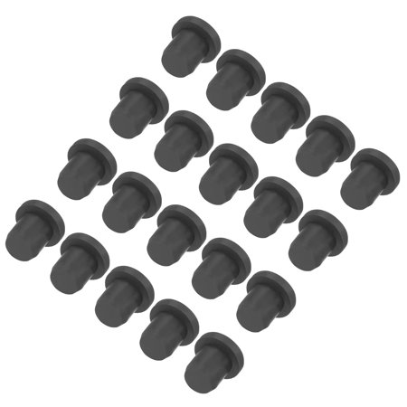 Uxcell High Temp Silicone Plug T Shaped Solid Silicon Stopper for Coating Anodizing Plating Black 9.5x7x6.5mm 20pcs