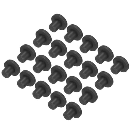 Uxcell High Temp Silicone Plug T Shaped Solid Silicon Stopper for Powder Coating Anodizing Plating Black 15x9x8mm 20pcs