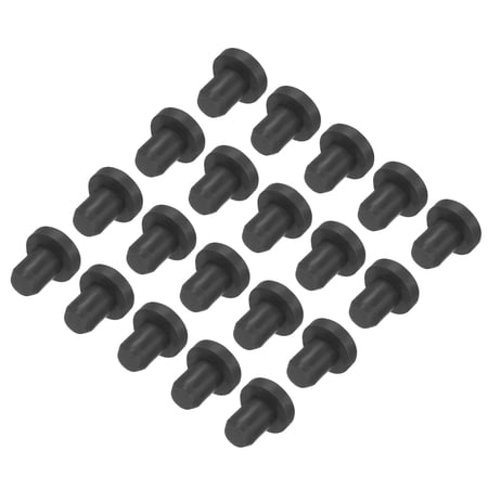 Uxcell High Temp Silicone Plug T Shaped Solid Silicon Stopper for Powder Coating Anodizing Plating Black 7.5x6x4mm 20pcs