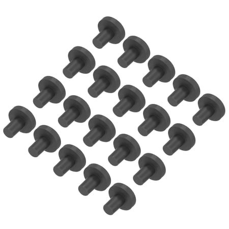 Uxcell High Temp Silicone Plug T Shaped Solid Silicon Stopper for Powder Coating Anodizing Plating Black 9.5x7x4mm 20pcs