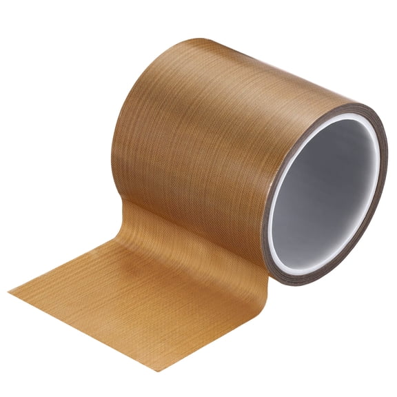 Uxcell High Temperature Tape 3-15/16 Inch x 33 Feet, Coated Fiberglass Adhesive Tape for Vacuum Sealer Machines Hand-Impulse Sealers Insulation, Brown