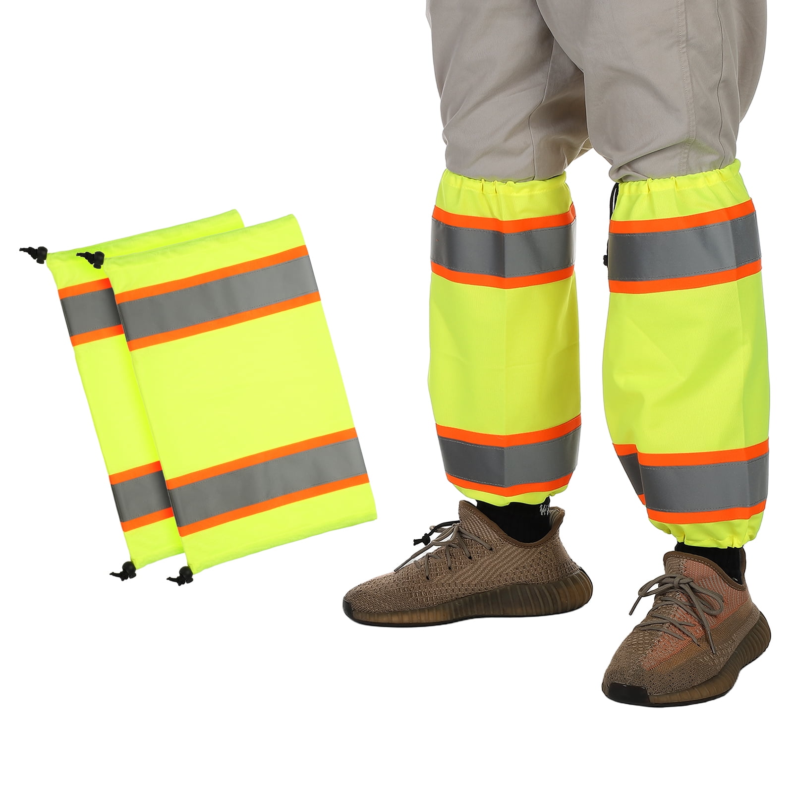 Uxcell High Visibility Leg Gaiters Reflective Work Boot Gaiters Fabric ...