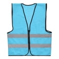 thumbnail image 1 of Uxcell High Visibility Reflective Mesh Safety Vest, Class 2 Work Vest Smooth Zipper Front for Construction Safety Sky Blue, 1 of 7