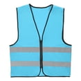 thumbnail image 1 of Uxcell High Visibility Reflective Safety Vest, Class 2 Construction Work Vest Smooth Zipper Front for Construction Safety Use Sky Blue, 1 of 7