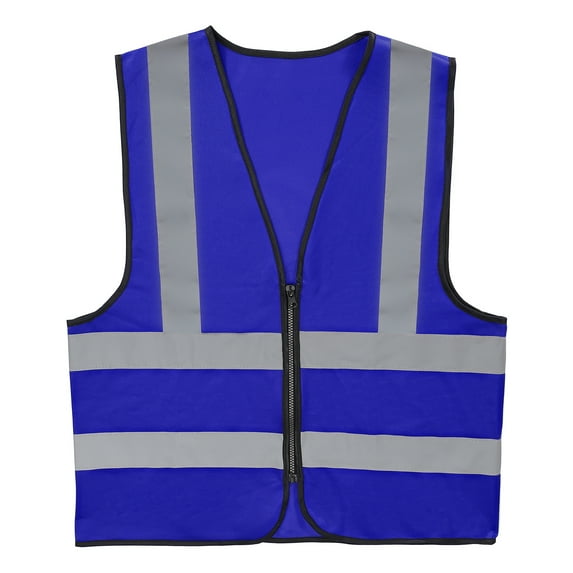 Uxcell High Visibility Reflective Safety Vest, Class 4 Construction Work Vest Smooth Zipper Front for Construction Safety Use Dark Blue