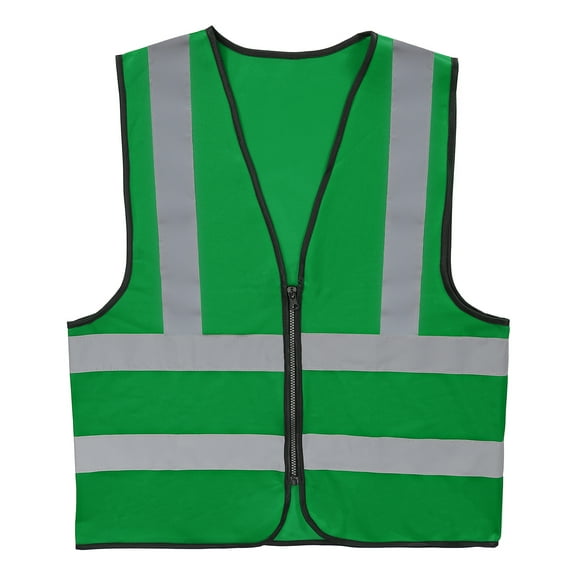 Uxcell High Visibility Reflective Safety Vest, Class 4 Construction Work Vest Smooth Zipper Front for Construction Safety Use Grass Green