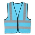 thumbnail image 1 of Uxcell High Visibility Reflective Safety Vest, Class 4 Construction Work Vest Smooth Zipper Front for Construction Safety Use Sky Blue, 1 of 7