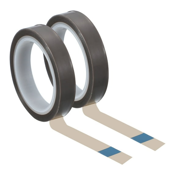 Uxcell 0.4" x 33ft Heat Resistant Tape Polytetrafluoroethylene Adhesive Tape Smooth Surface 0.08mm Thick 2 Pcs