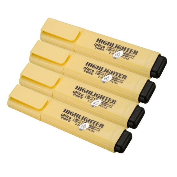 Uxcell Highlighter Pen Quick Dry Broad Tip Underline Writing Marker Yellow 4 Pack