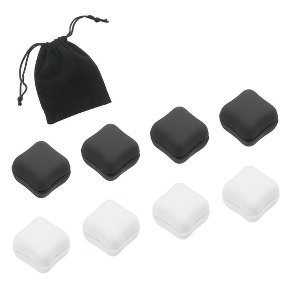 Uxcell Hijab Magnetic Pinless Pins with Storage Bag No-Snag Commercial Strength Buttons, White, Black 4 Pair