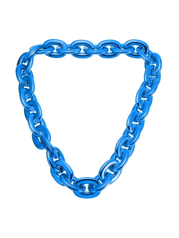 Hip Hop Chain Necklace, 80cm/31" 80s 80s Men's Fake Chunky Chain Costume Fancy Necklace Accessory for Hip Hop Rapper Punk Style Party, Blue
