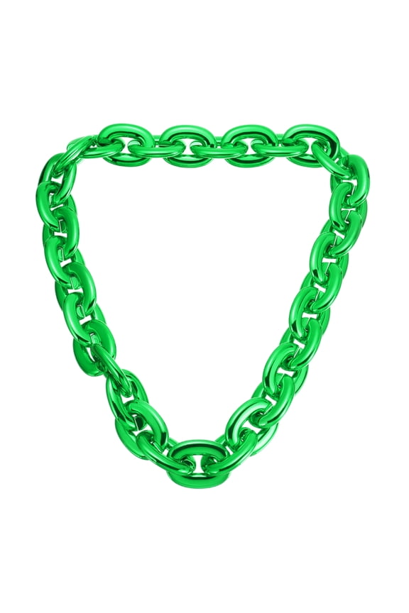 Hip Hop Chain Necklace, 80cm/31" 80s 80s Men's Fake Chunky Chain Costume Fancy Necklace Accessory for Hip Hop Rapper Punk Style Party, Green