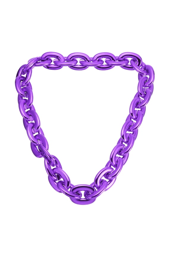 Hip Hop Chain Necklace, 80cm/31" 80s 80s Men's Fake Chunky Chain Costume Fancy Necklace Accessory for Hip Hop Rapper Punk Style Party, Purple