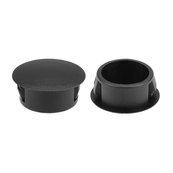 Uxcell Hole Plugs Plastic 20mm Snap in Locking Hole Tube Fasteners Cover Flush Type Panel Plugs Black 50Pcs
