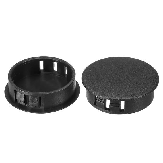 Uxcell Hole Plugs Plastic Screw Bumper Hole Plug Flush Snap Type Round Hole Cover Caps Black 35mm(1.4")