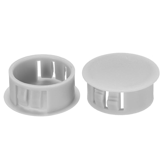 Uxcell Hole Plugs Plastic Screw Bumper Hole Plug Flush Snap Type Round Hole Cover Caps Grey 22mm(7/8")