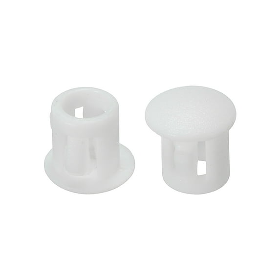 Uxcell Hole Plugs Plastic Screw Bumper Hole Plug Flush Snap Type Round Hole Cover Caps White 6mm(1/4")