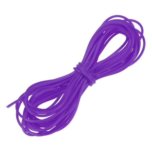 Uxcell Hollow Pipe Tubing Rubber Cord, 5.5 Yards 2mm Stretchy String with 1.2mm Hole for DIY Crafts, Purple