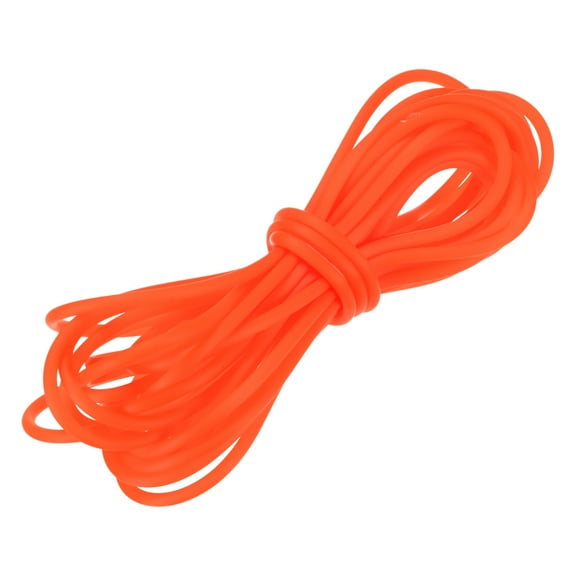 Uxcell Hollow Pipe Tubing Rubber Cord, 5.5 Yards 3mm Stretchy String with 1.5mm Hole for DIY Crafts, Tangerine