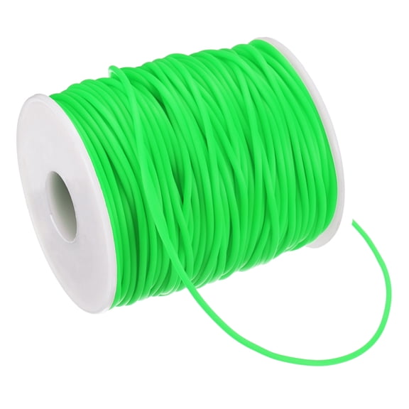 Uxcell Hollow Pipe Tubing Rubber Cord, 54.7 Yards 2mm Stretchy String with 1.2mm Hole for DIY Crafts, Pale Green