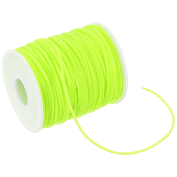 Uxcell Hollow Pipe Tubing Rubber Cord, 54.7 Yards 2mm Stretchy String with 1.2mm Hole for DIY Crafts, Yellowish Green